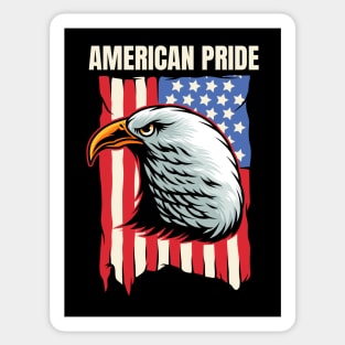 American Patriotism Eagle with Flag Sticker